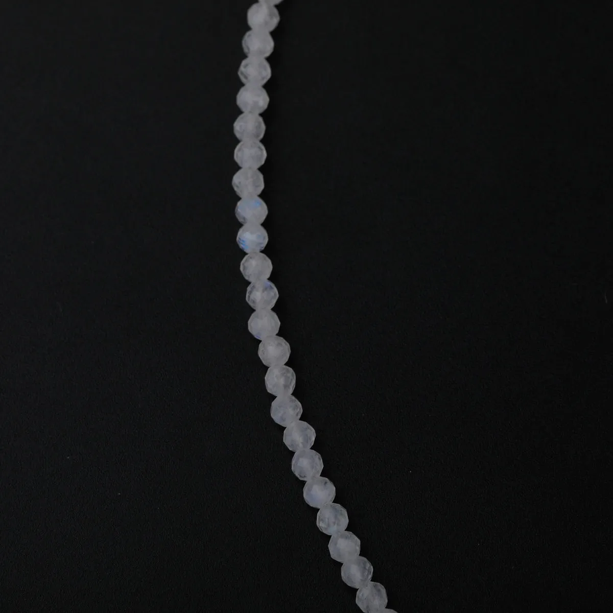 2 layers Silver Necklace with Chalcedony and Moonstones