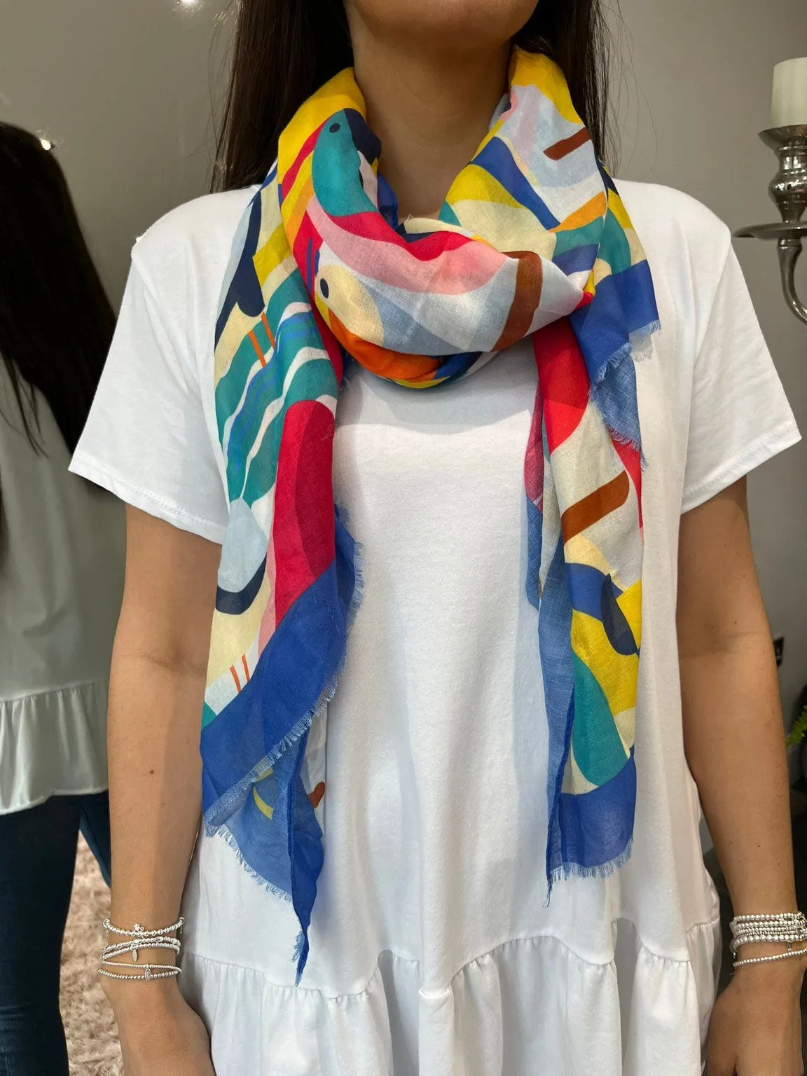 Abstract Toucan Print Scarf