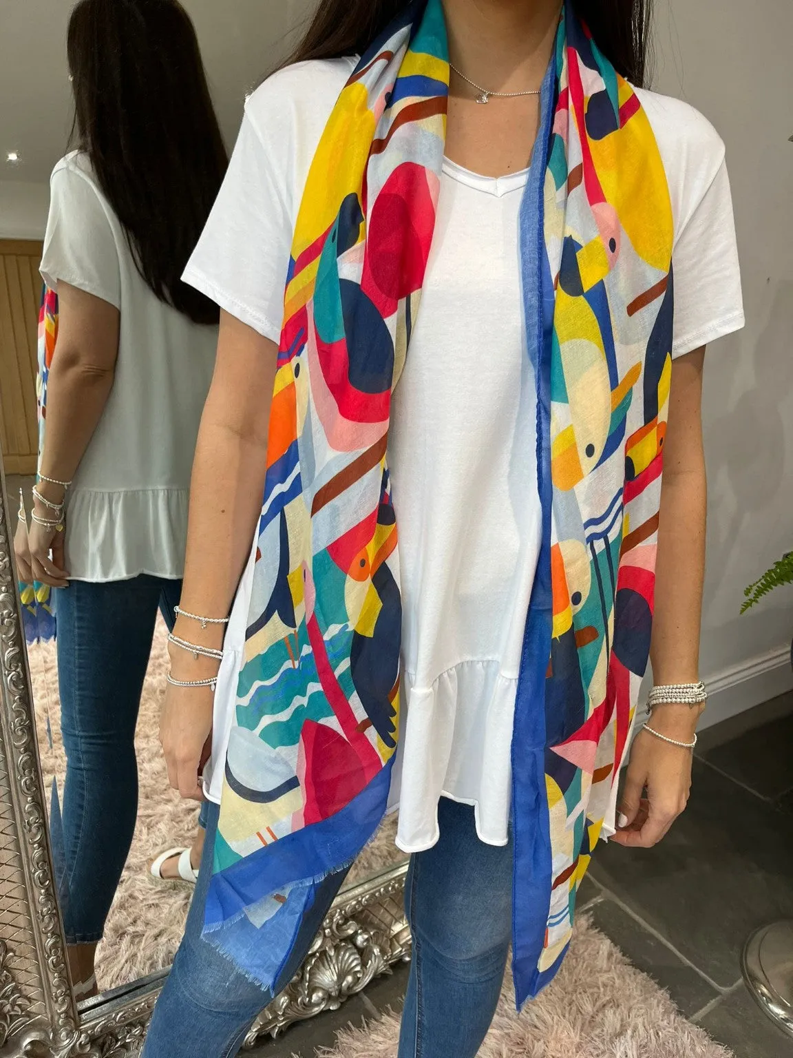 Abstract Toucan Print Scarf