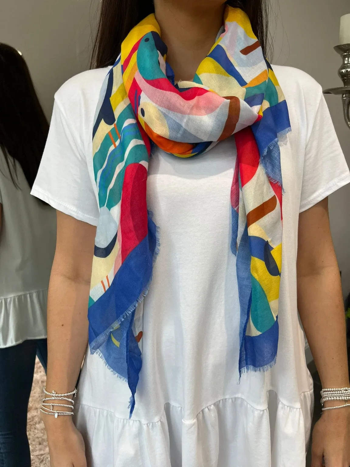 Abstract Toucan Print Scarf