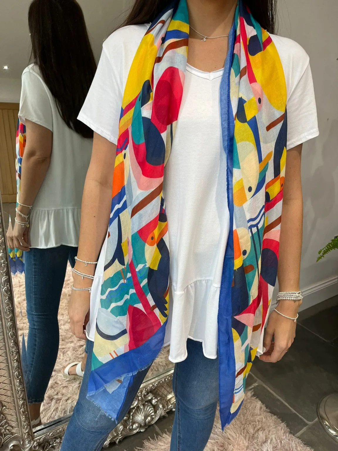 Abstract Toucan Print Scarf