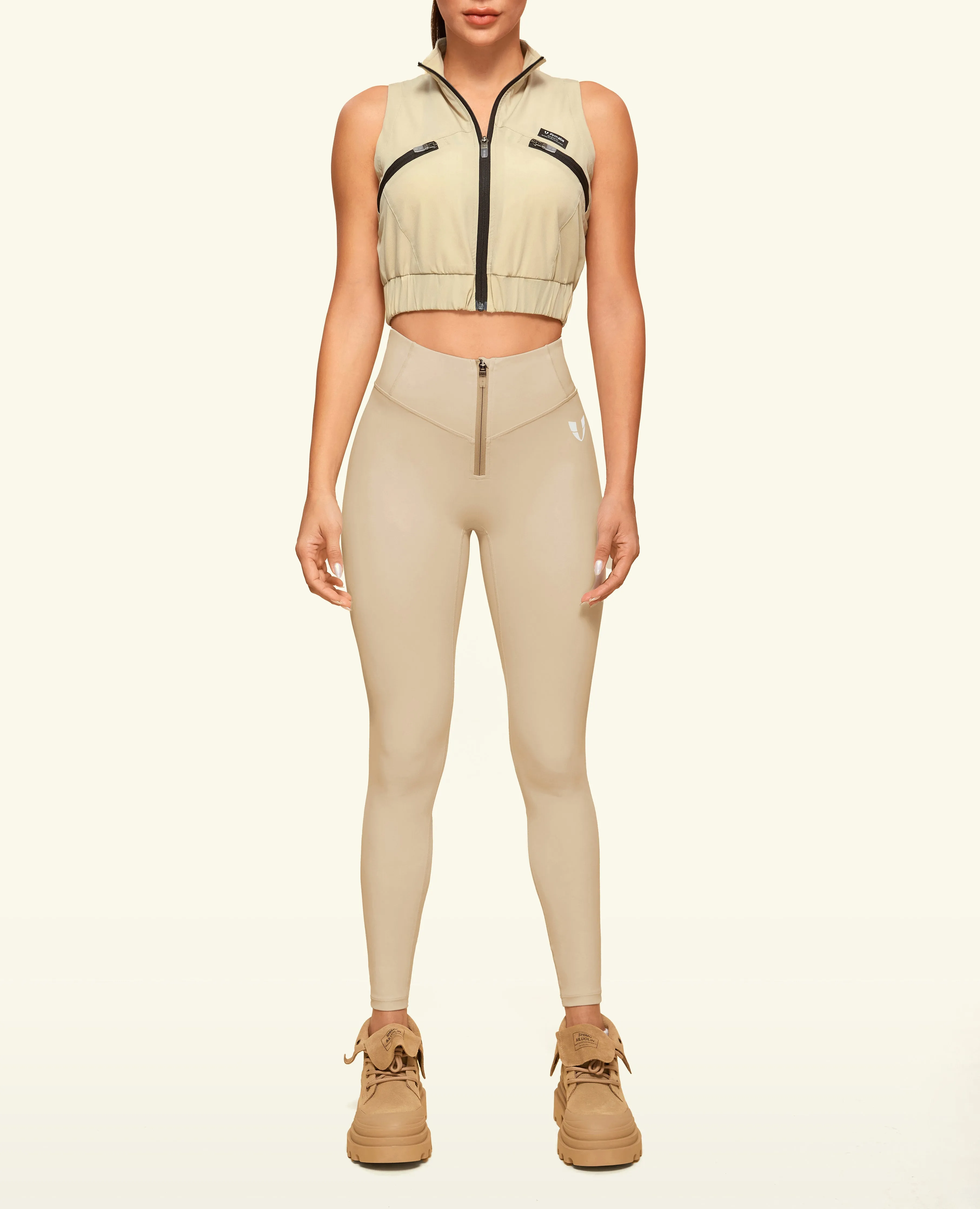Active Core Cropped Vest - Sand