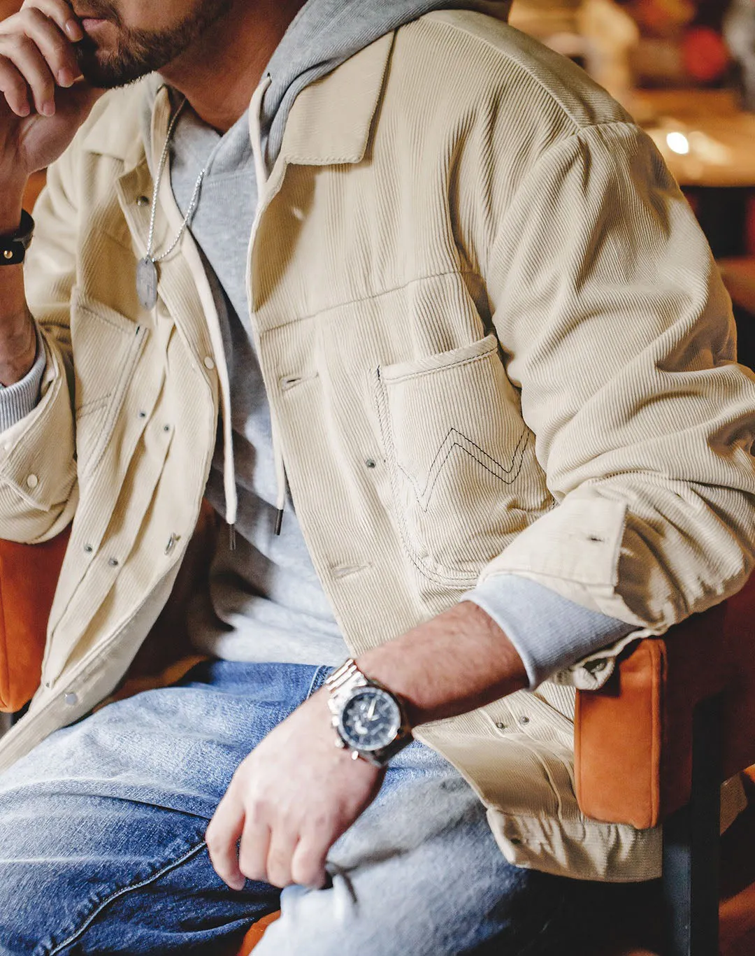American Retro Workwear Corduroy Generation Lapel Men's Jacket