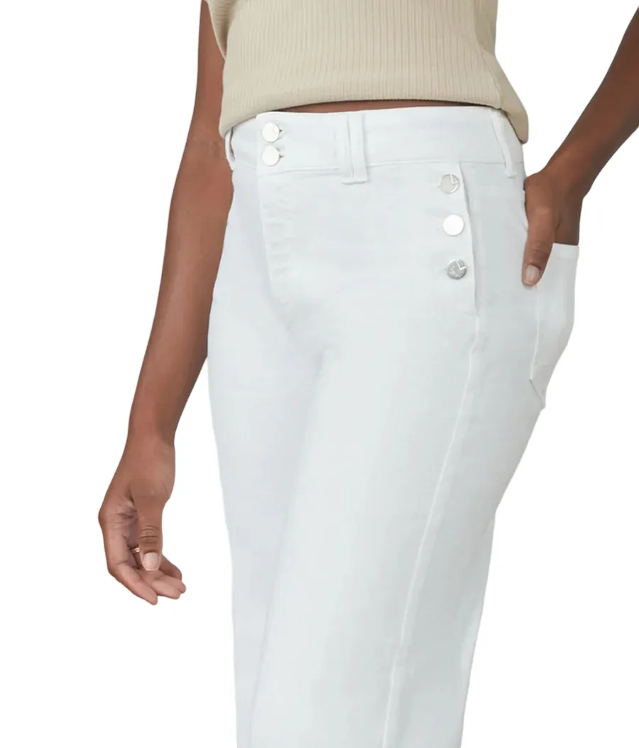 Apparel- Lola COLETTE WHT Wide Leg Jeans