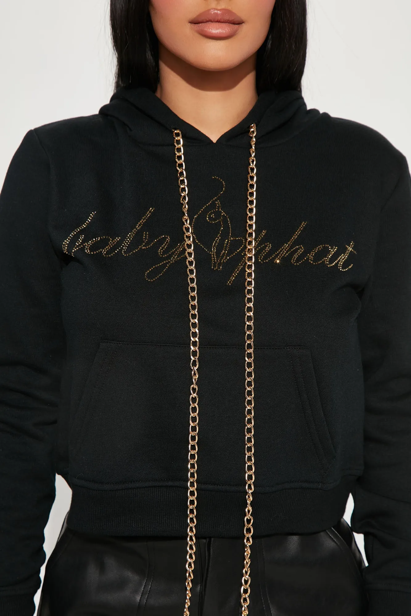Baby Phat Rhinestone Hoodie - Black