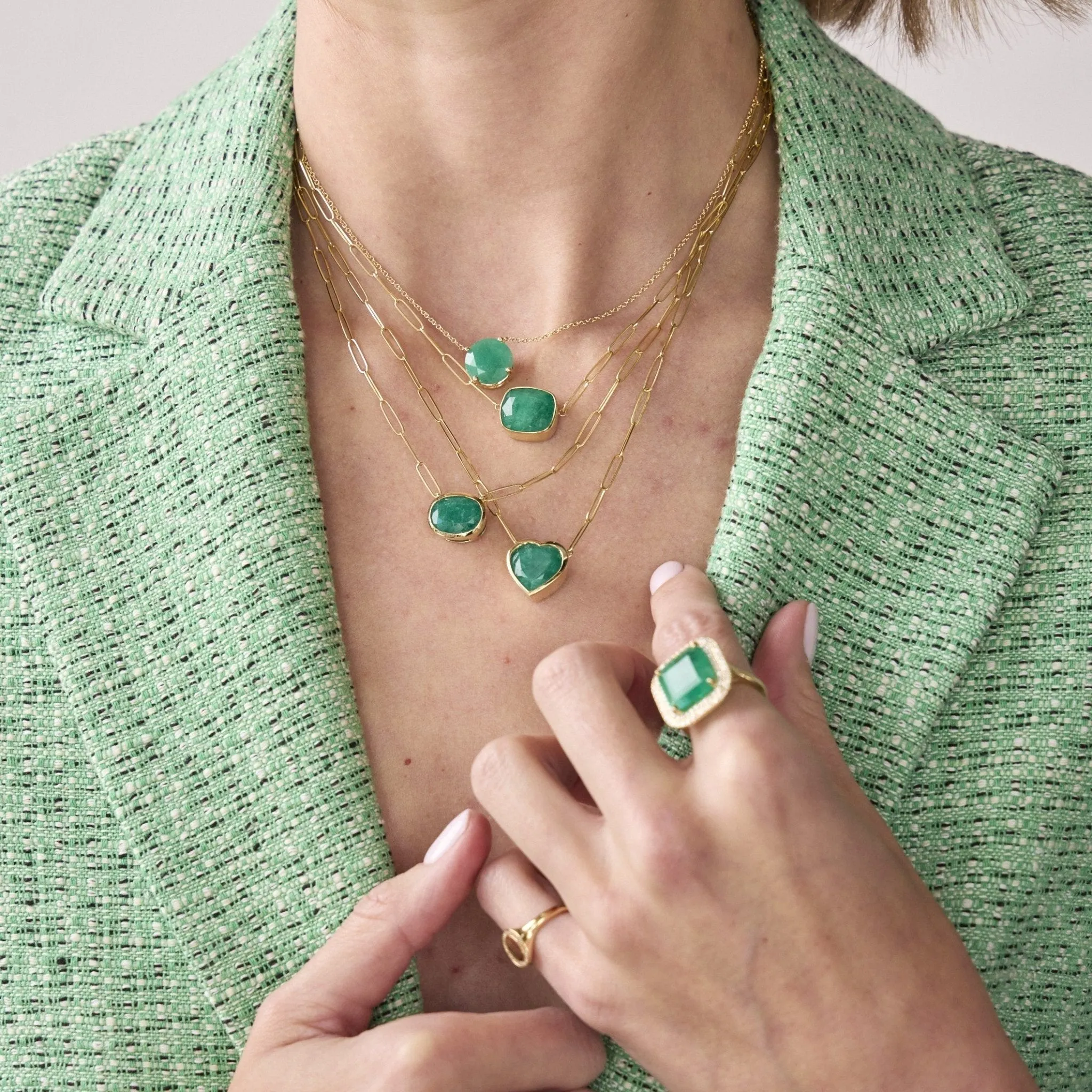 Basket Set Colombian Emerald Necklace