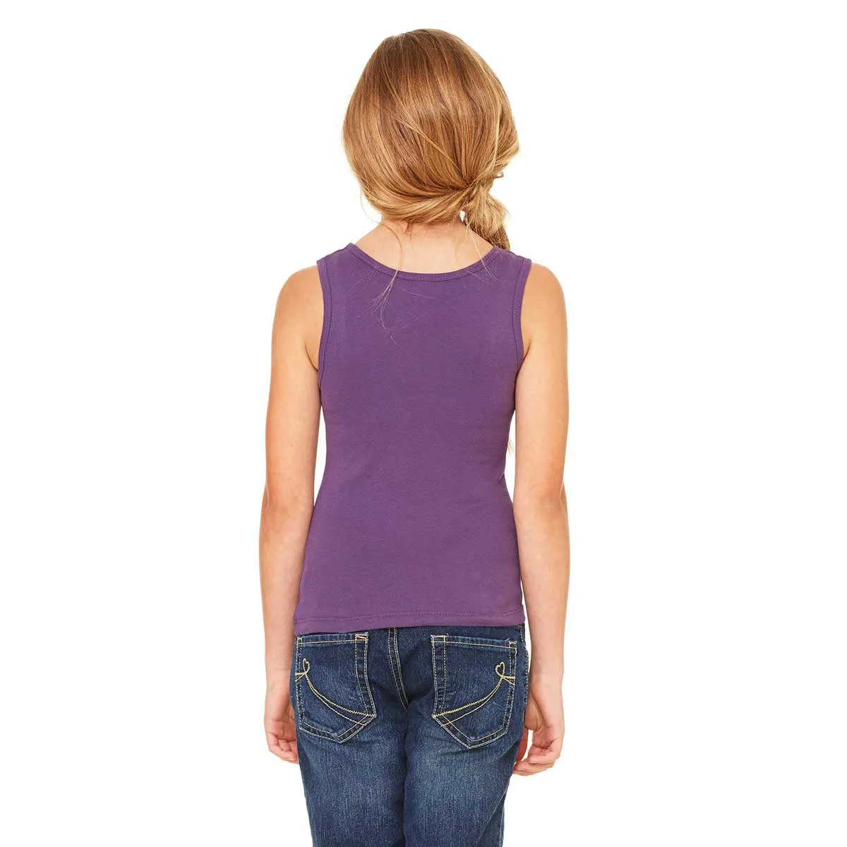 Bella   Canvas Girl's Purple Stretch Rib Tank