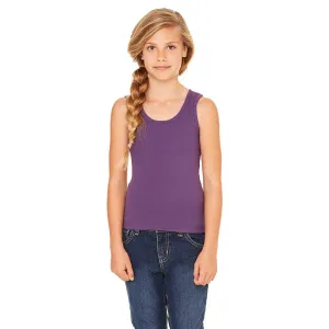 Bella   Canvas Girl's Purple Stretch Rib Tank