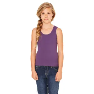 Bella   Canvas Girl's Purple Stretch Rib Tank