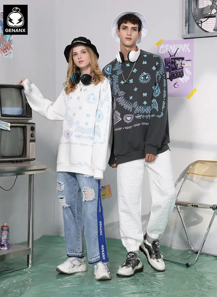 Candy Color Letter Print Pullover Sweatshirt