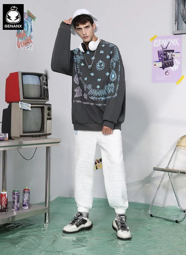 Candy Color Letter Print Pullover Sweatshirt