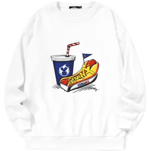 Casual Minimalist Print Crew Neck Sweatshirt