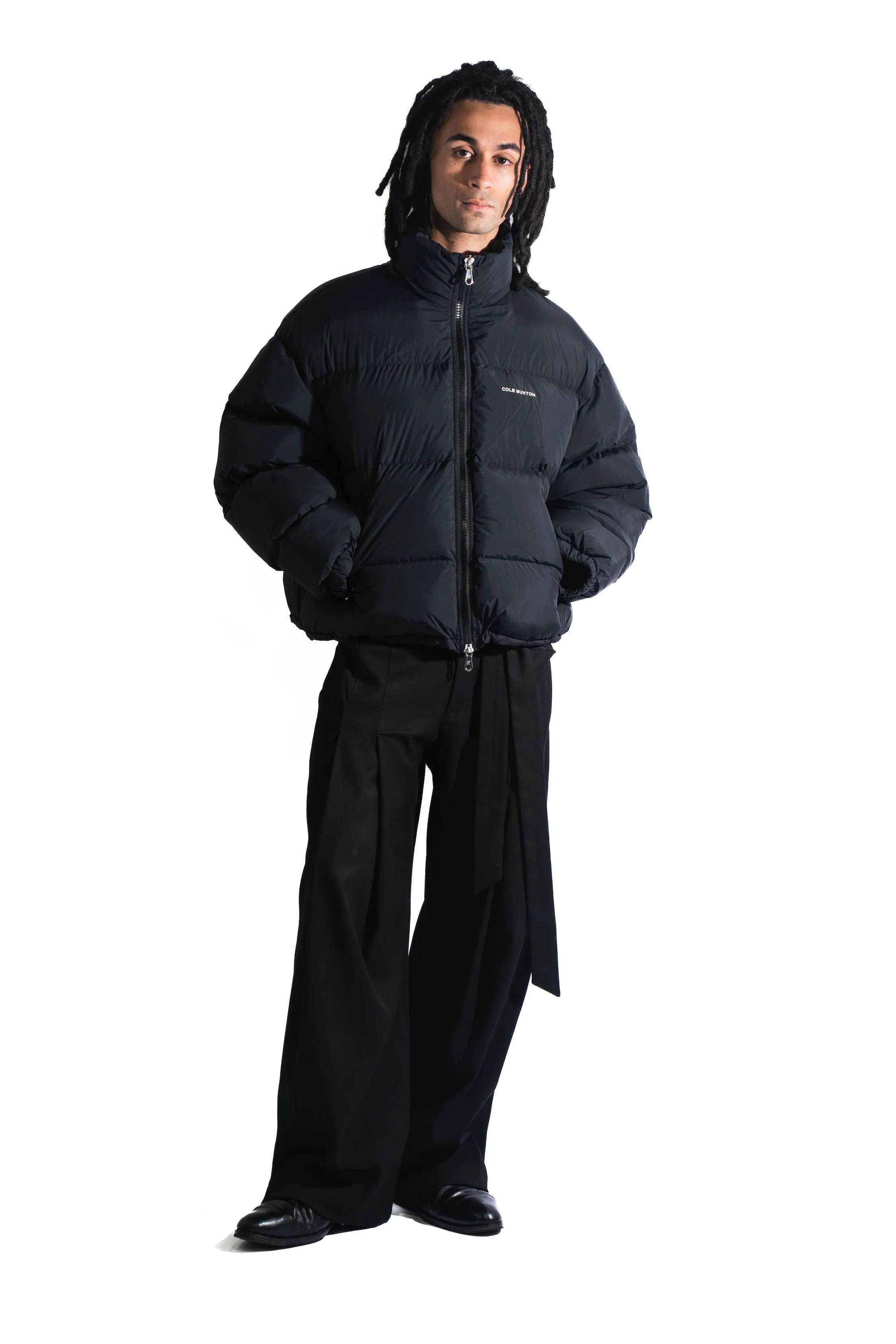 Cole Buxton Cropped Logo Puffer Black