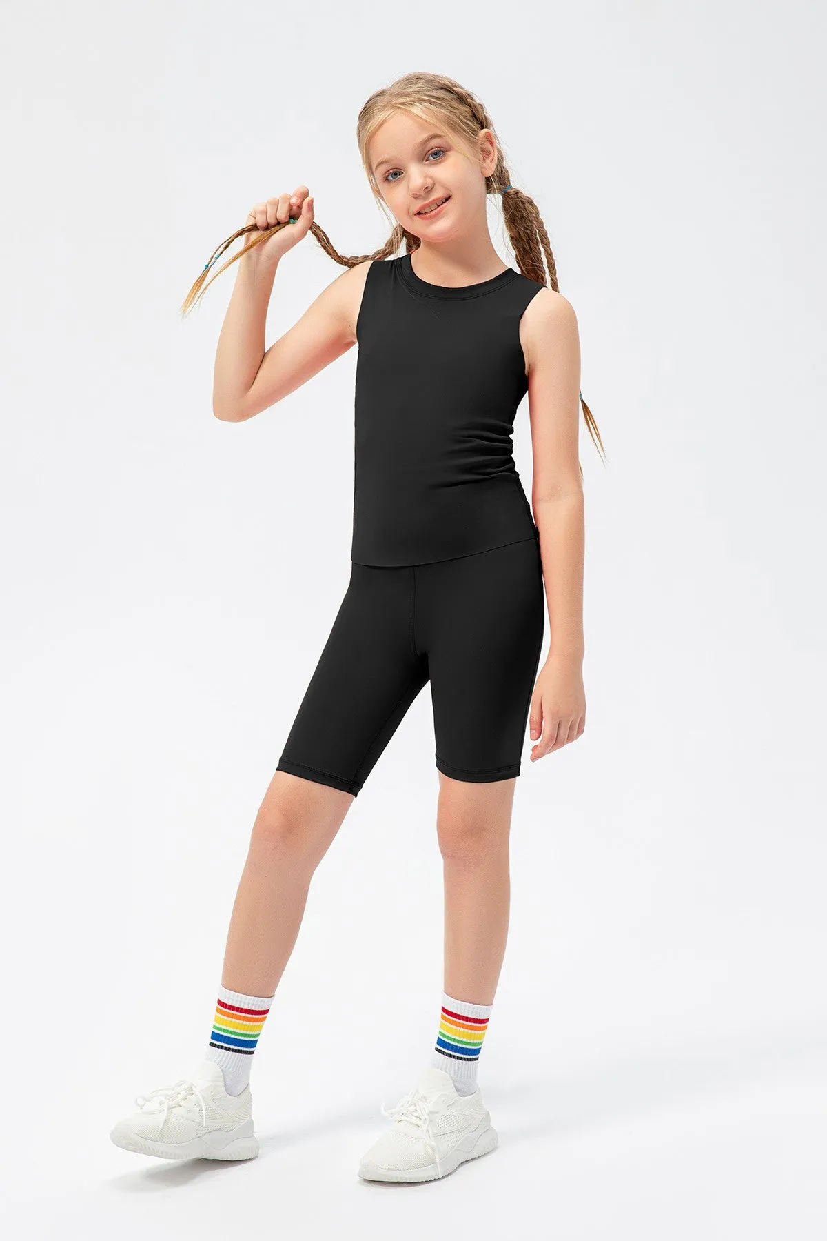 Crew Neck Workout Tank Tops for Girls