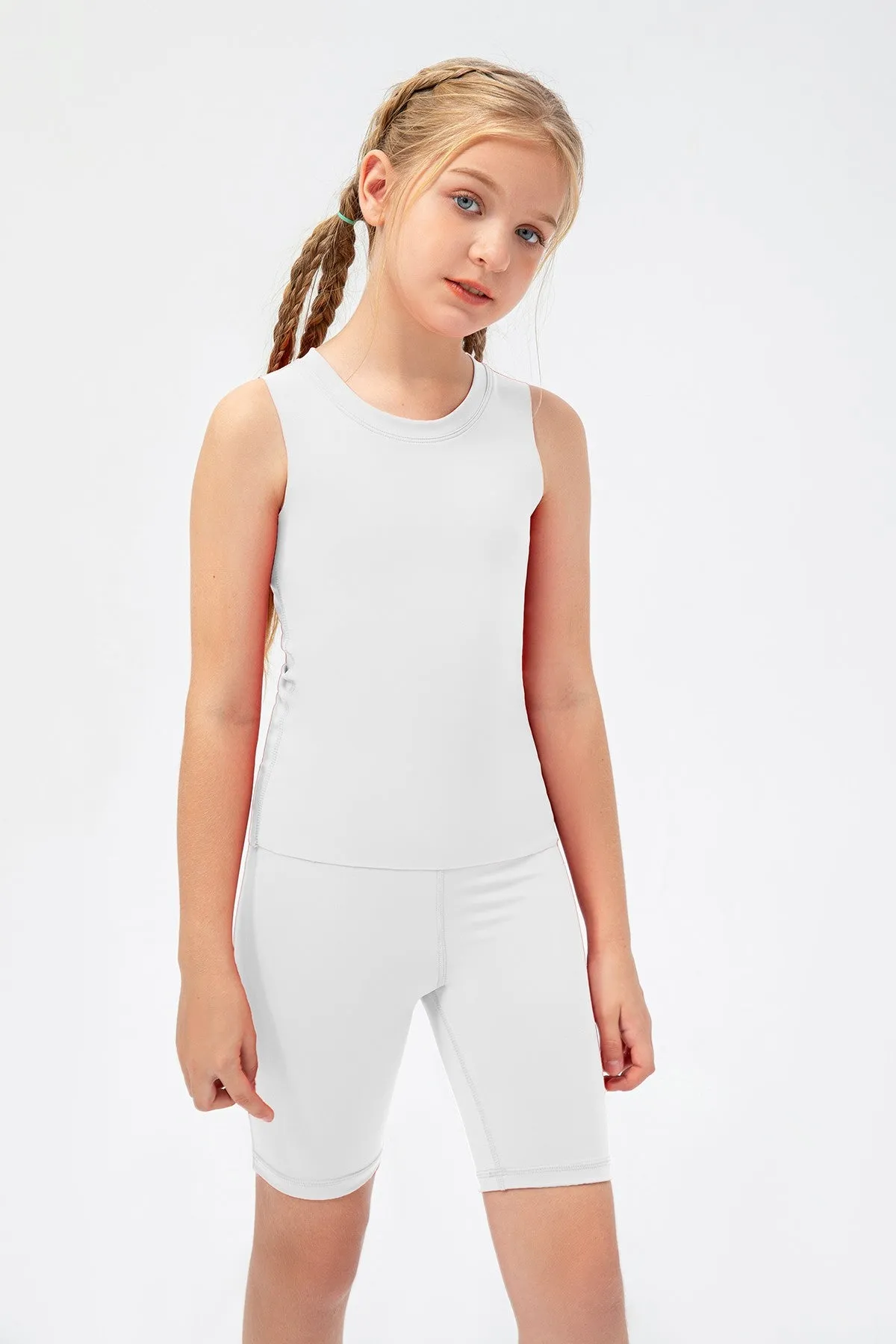 Crew Neck Workout Tank Tops for Girls