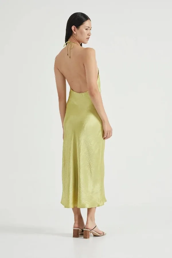 Crush Bias Halter Dress Kiwi