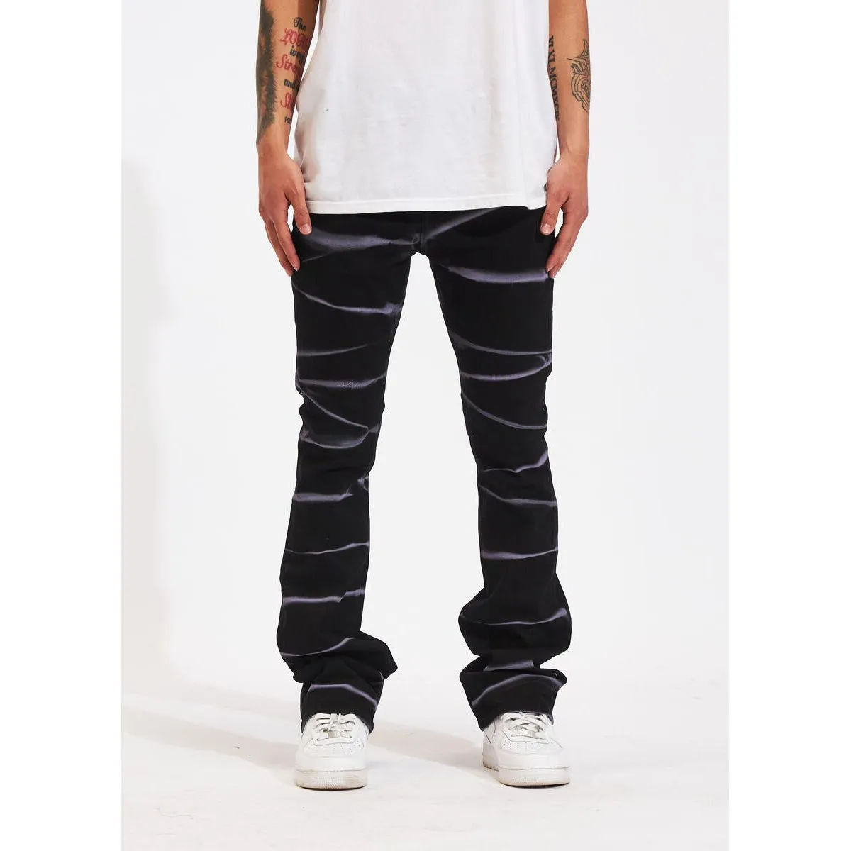 Crysp Denim Arch Black Flare Denim Jeans (CRYSPHOL23-03)