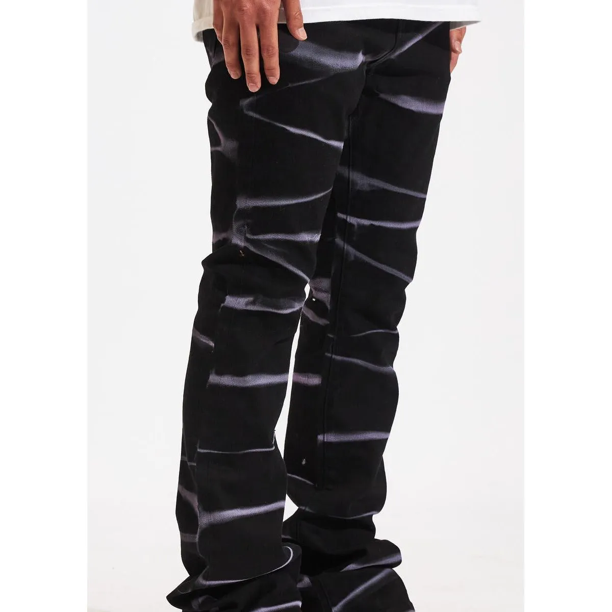 Crysp Denim Arch Black Flare Denim Jeans (CRYSPHOL23-03)