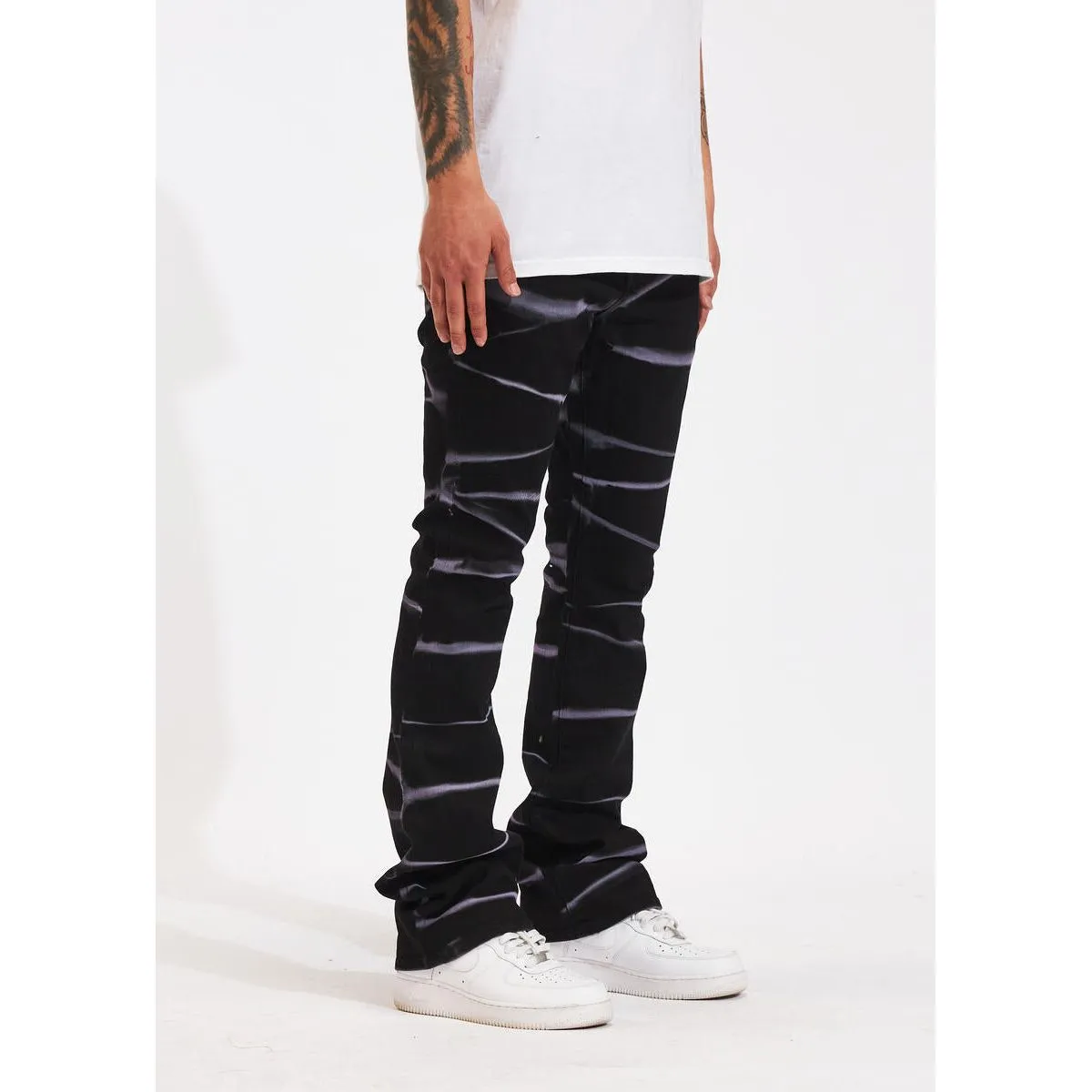 Crysp Denim Arch Black Flare Denim Jeans (CRYSPHOL23-03)