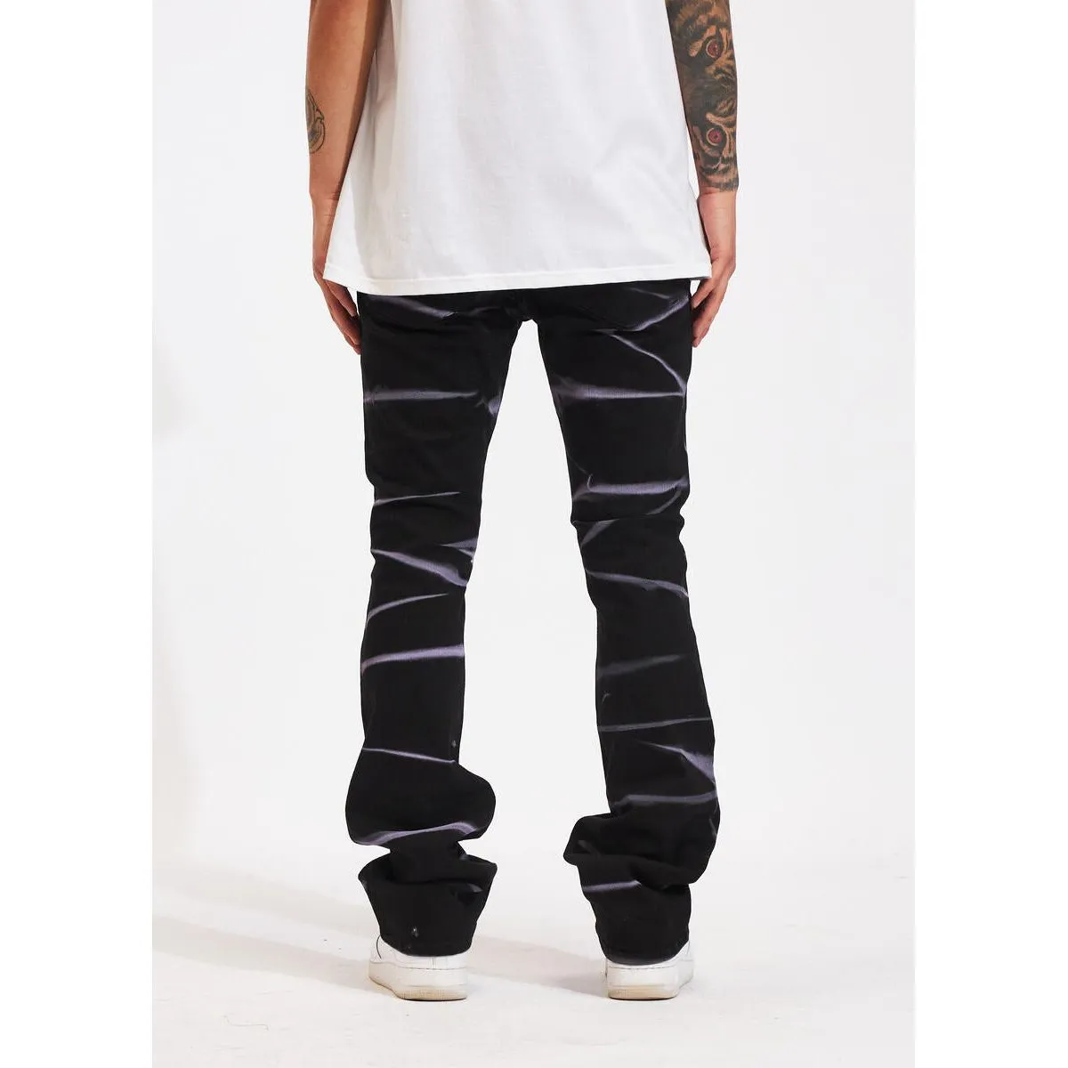 Crysp Denim Arch Black Flare Denim Jeans (CRYSPHOL23-03)