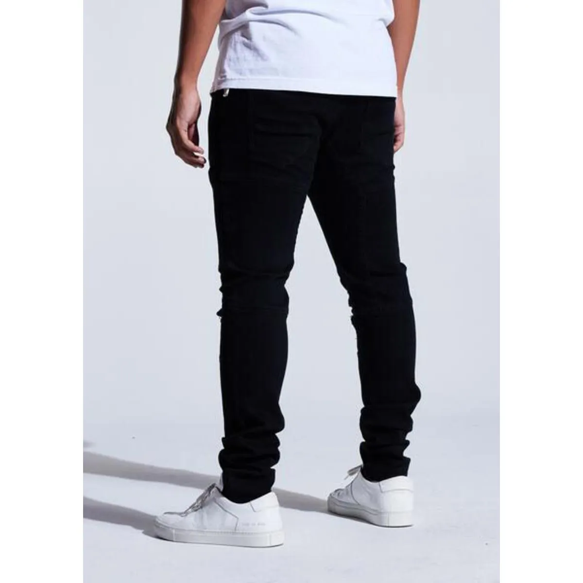 Crysp Denim Atlantic Jet Black Denim Jeans w/Tears (CRYSPHOL23-23)