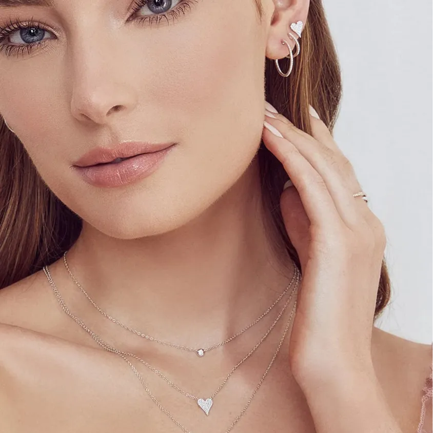Diamond Pave Heart Pendant Necklace