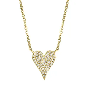 Diamond Pave Heart Pendant Necklace