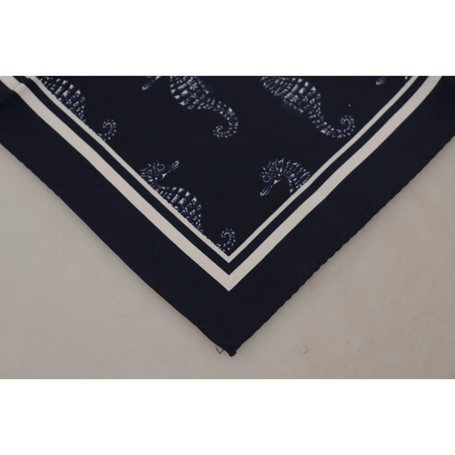 Dolce & Gabbana Elegant Blue Seahorse Silk Men's Scarf