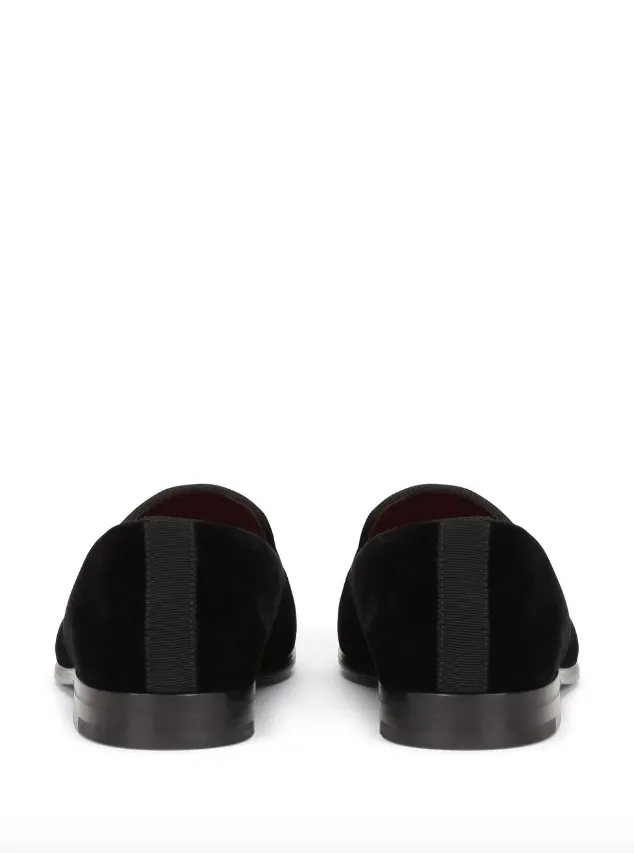Dolce & Gabbana velvet slippers with DG logo