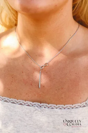 Drop Bar Infinity Lariat Necklace