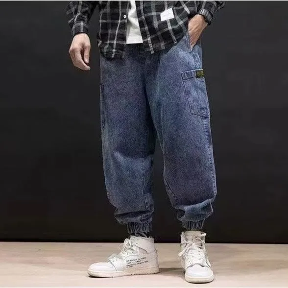 Elastic Waist Baggy Joggers Jeans