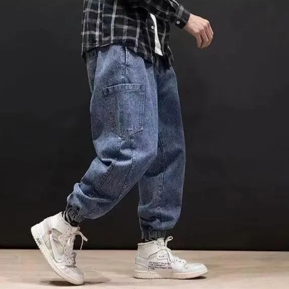 Elastic Waist Baggy Joggers Jeans