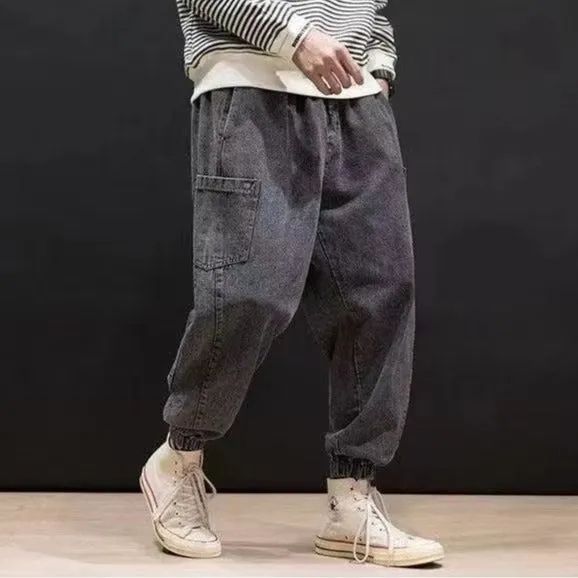 Elastic Waist Baggy Joggers Jeans