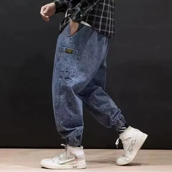 Elastic Waist Baggy Joggers Jeans