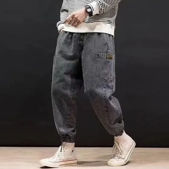 Elastic Waist Baggy Joggers Jeans