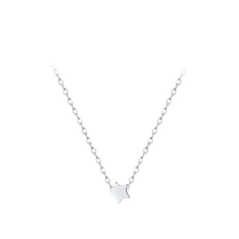 Everyday Genie S925 Sterling Silver Star Necklace with Cross Chain