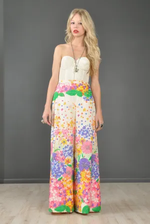 Fresh Spring Florals High-Waisted Palazzo Pants