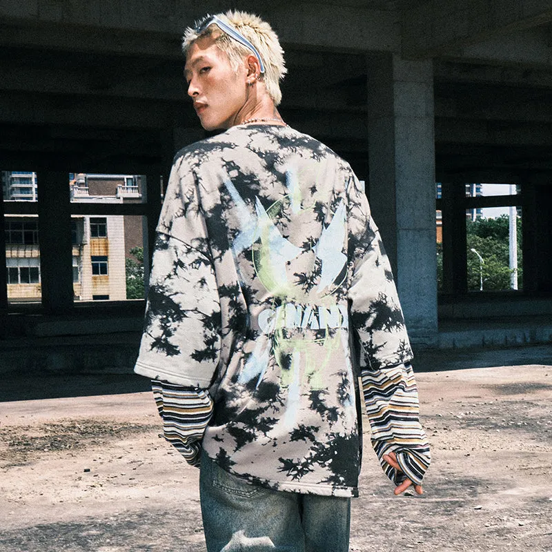 【GENANX2024NEW】Far infrared self-heating constant temperature color camouflage offset printing fake two hoodies