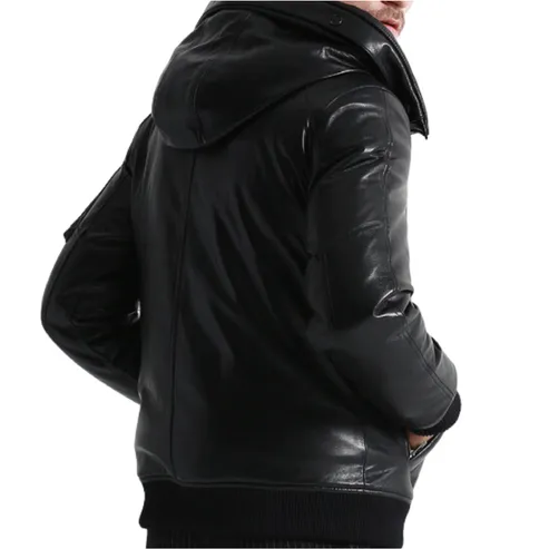Genuine Sheepskin Leather Jacket For Men Goose Down Winter Coat Warm & Thick Outwear by tjs