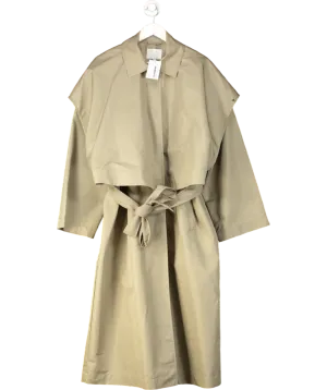 H&M Green Light Khaki Maxi Trench Coat UK XL