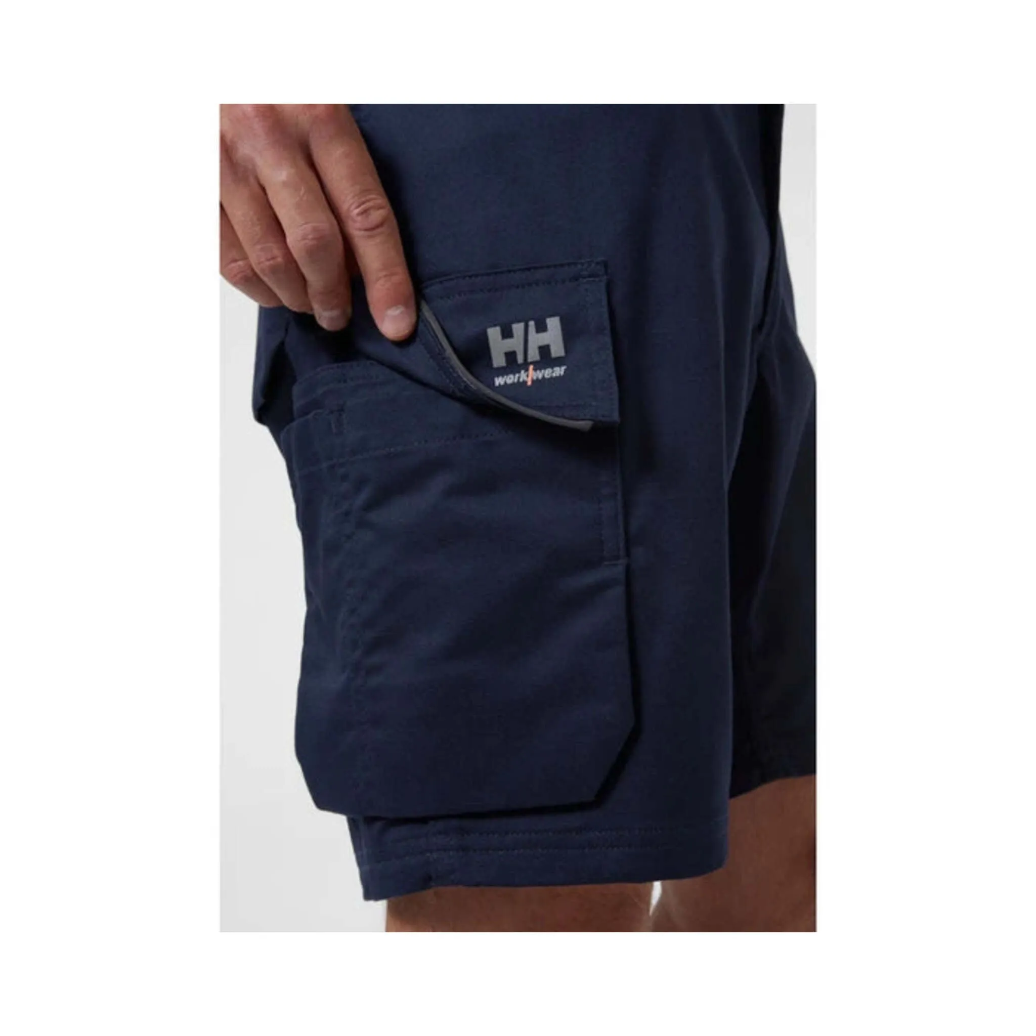 Helly Hansen Men's Service Work Shorts 77544 Manchester - 2-Way Mechanical Stretch, Thigh Pocket with Fastener, Reflective Details, Durable Workwear | Sizes 28-48