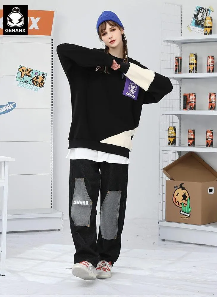 High Street Color Block Graphic Sweatshirt
