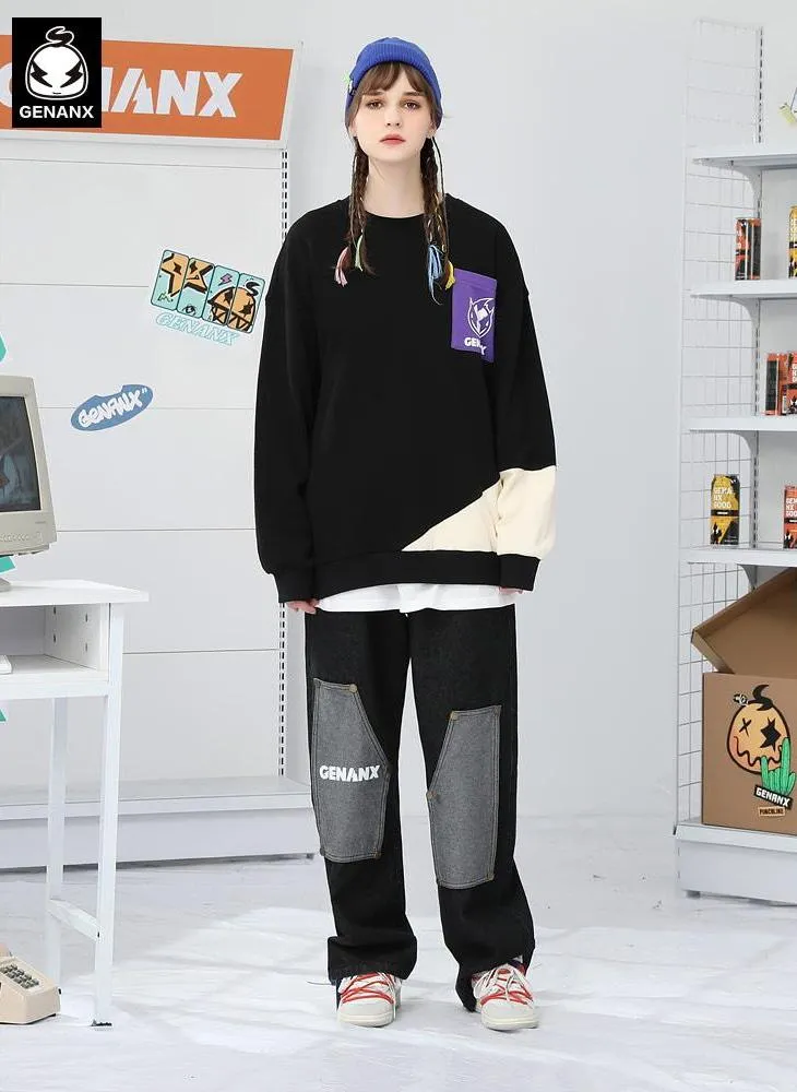 High Street Color Block Graphic Sweatshirt