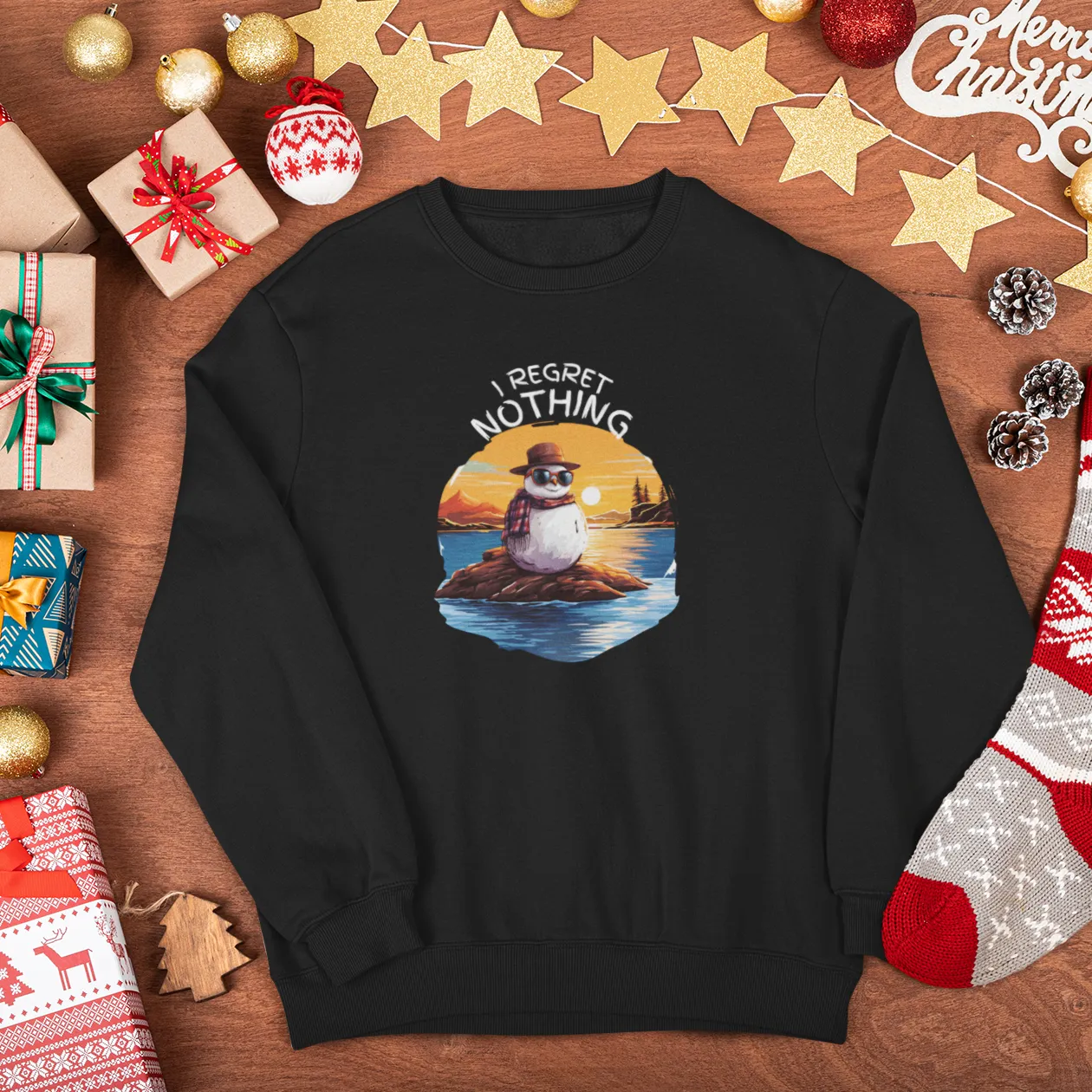 I Regret Nothing Christmas Sweatshirt, Merry Christmas Sweatshirt, Christmas Sweatshirt, Cute Winter Sweatshirt, Xmas Santa, Christmas Gift