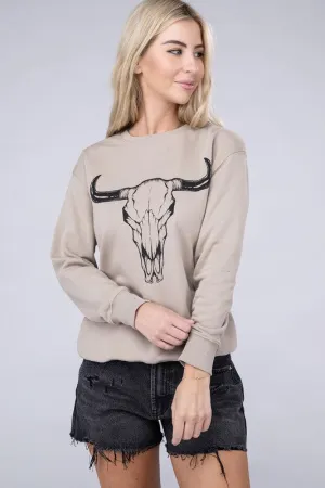 Lotus Fashion Collection Cow Skull Sweatshirt