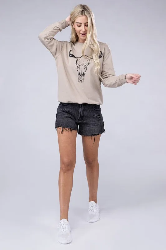 Lotus Fashion Collection Cow Skull Sweatshirt