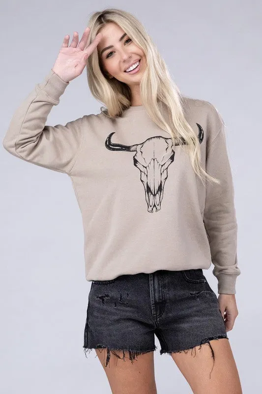 Lotus Fashion Collection Cow Skull Sweatshirt