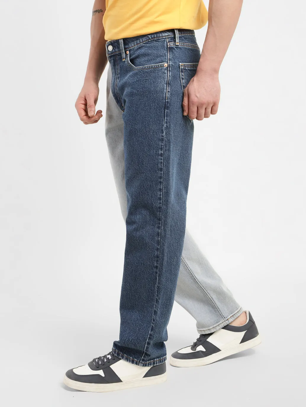 Men's 550 Blue Relaxed Fit Mid Rise Jeans