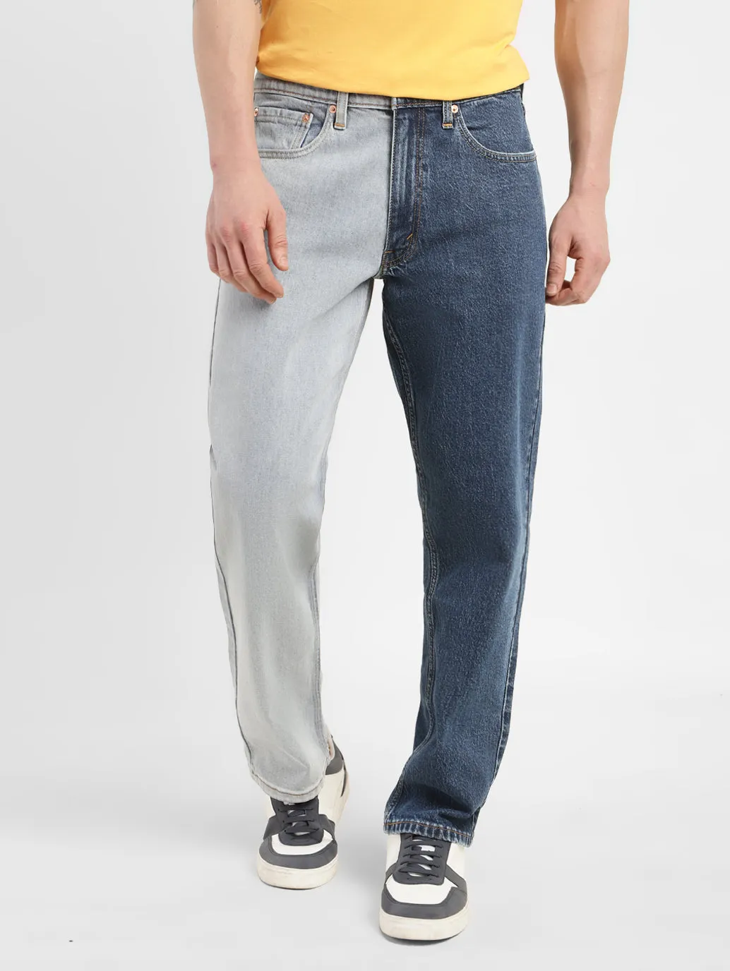 Men's 550 Blue Relaxed Fit Mid Rise Jeans