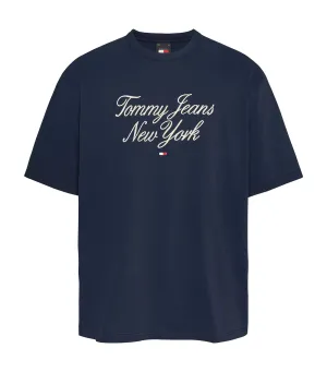 Men's Oversize Luxe Serif NY Tee Navy